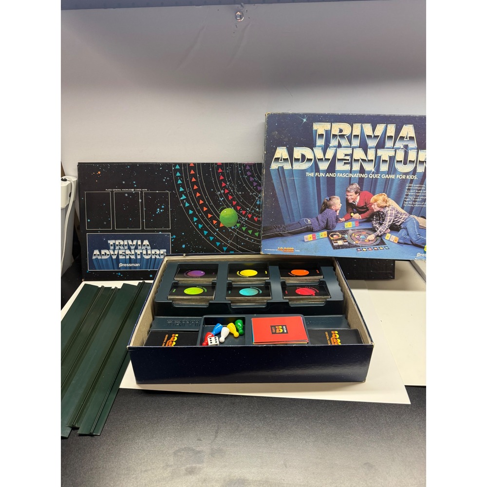 Pressman Trivia Adventure Board Game IQ 2000 System Space Theme Kids Quiz Game